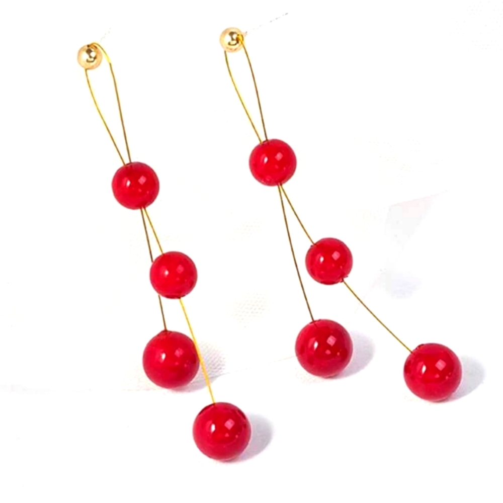 Red Ball Earrings